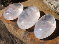 Polished Girasol Pearl Quartz Palm Stones  x 13 From Ambatondrazaka, Madagascar - Toprock Gemstones and Minerals 