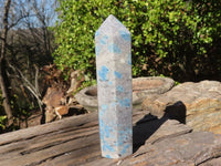 Polished Blue Spotted Spinel Quartz Points x 3 From Madagascar