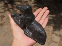 Polished Hand Carved Mountain Dog Sculptures  x 2 From Zimbabwe - TopRock