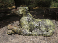 Polished Hand Carved Mountain Dog Sculptures  x 2 From Zimbabwe - TopRock