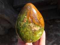 Polished Dendritic Green Opal Standing Free Forms  x 3 From Madagascar - Toprock Gemstones and Minerals 