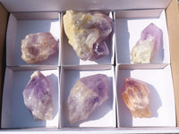 Natural Jacaranda Amethyst Crystals  x 6 From Mumbwa, Zambia - Toprock Gemstones and Minerals 