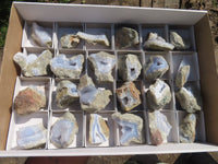 Natural Blue Lace Agate Geode Specimens  x 24 From Nsanje, Malawi - TopRock