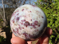 Polished Rubellite Pink Tourmaline Matrix Spheres x 4 From Madagascar