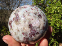 Polished Rubellite Pink Tourmaline Matrix Spheres x 4 From Madagascar