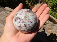 Polished Rubellite Pink Tourmaline Matrix Spheres x 4 From Madagascar