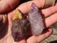 Natural Single Window Amethyst Crystals  x 12 From Chiredzi, Zimbabwe