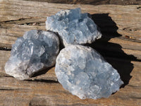 Natural Blue Celestite Crystal Specimens  x 6 From Sakoany, Madagascar