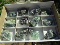 Natural Watermelon Fluorite Cobbed & Stone Sealed Specimens x 12 From Uis, Namibia - TopRock