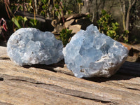 Natural Blue Celestite Crystal Specimens  x 6 From Sakoany, Madagascar