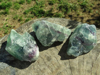 Natural Watermelon Fluorite Cobbed & Stone Sealed Specimens x 12 From Uis, Namibia - TopRock