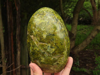 Polished Vibrant Green Opal Standing Free Forms  x 2 From Madagascar - TopRock