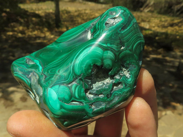 Polished Malachite Free Forms With Stunning Flower & Banding Patterns x 6 From Congo - TopRock