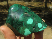 Polished Malachite Free Forms With Stunning Flower & Banding Patterns x 6 From Congo - TopRock