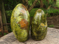 Polished Vibrant Green Opal Standing Free Forms  x 2 From Madagascar - TopRock