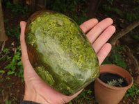 Polished Vibrant Green Opal Standing Free Forms  x 2 From Madagascar - TopRock