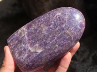 Polished Purple Lepidolite Standing Free Forms  x 2 From Madagascar - Toprock Gemstones and Minerals 