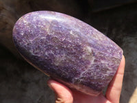 Polished Purple Lepidolite Standing Free Forms  x 2 From Madagascar - Toprock Gemstones and Minerals 