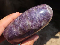 Polished Purple Lepidolite Standing Free Forms  x 2 From Madagascar - Toprock Gemstones and Minerals 