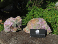 Natural Great Carving Material With Green Serpentine & Purple Stichtite x 2 From Barberton, South Africa - TopRock