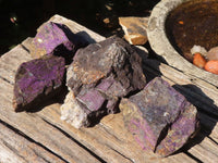 Natural Metallic Purpurite Cobbed Specimens  x 4 From Erongo, Namibia - Toprock Gemstones and Minerals 