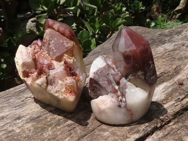 Natural Red Hematoid Phantom Quartz Clusters (Polished Base To Stand) x 2 From Karoi, Zimbabwe - TopRock