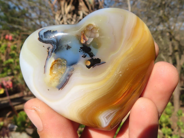 Polished  Stunning Selection Of Agate Gemstone Hearts x 6 From Madagascar