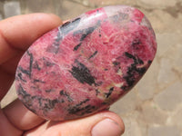 Polished Pink & Black Rhodonite Free Forms  x 6 From Zimbabwe - TopRock