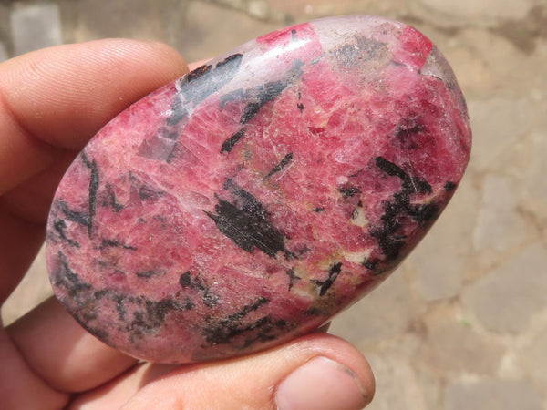 Polished Pink & Black Rhodonite Free Forms  x 6 From Zimbabwe - TopRock