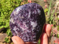 Polished  Purple Lepidolite Standing Free Forms  x 3 From Zimbabwe