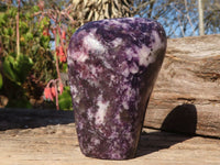 Polished  Purple Lepidolite Standing Free Forms  x 3 From Zimbabwe