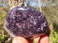 Polished  Purple Lepidolite Standing Free Forms  x 3 From Zimbabwe