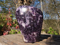 Polished  Purple Lepidolite Standing Free Forms  x 3 From Zimbabwe