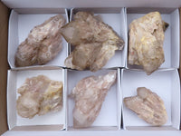 Natural White Phantom Cascading Smokey Quartz Clusters  x 6 From Luena, Congo - Toprock Gemstones and Minerals 