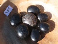 Polished Schorl Black Tourmaline Gallets / Palm Stones - sold per 1 kg - From Ambatondrazaka, Madagascar - TopRock