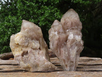 Natural White Phantom Cascading Smokey Quartz Clusters  x 6 From Luena, Congo - Toprock Gemstones and Minerals 