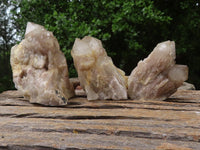 Natural White Phantom Cascading Smokey Quartz Clusters  x 6 From Luena, Congo - Toprock Gemstones and Minerals 