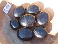 Polished Schorl Black Tourmaline Gallets / Palm Stones - sold per 1 kg - From Ambatondrazaka, Madagascar - TopRock