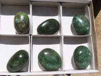 Polished Green Verdite Palm Stones  x 6 From Zimbabwe - TopRock