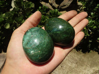 Polished Green Verdite Palm Stones  x 6 From Zimbabwe - TopRock