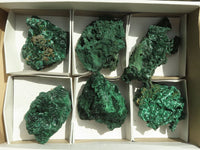 Natural Silky Malachite Specimens  x 6 From Kasompe, Congo - TopRock