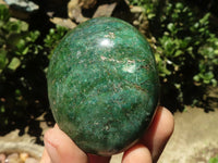 Polished Green Verdite Palm Stones  x 6 From Zimbabwe - TopRock