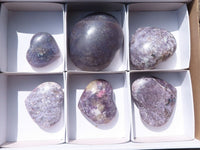 Polished Purple Lepidolite Hearts  x 6 From Madagascar - TopRock