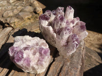 Natural Sugar Amethyst Clusters  x 3 From Zambia - Toprock Gemstones and Minerals 