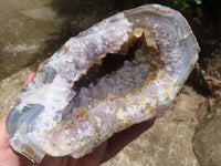 Natural Amethyst Agate Geode Specimens  x 2 From Madagascar - TopRock