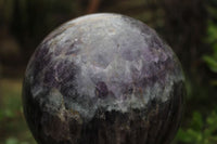 Polished Extra Large Chevron Amethyst Sphere With Smokey & White Crystalline Patterns x 1 From Madagascar - TopRock