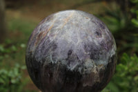 Polished Extra Large Chevron Amethyst Sphere With Smokey & White Crystalline Patterns x 1 From Madagascar - TopRock