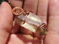 Polished Mixed Jewellery Free Forms With Copper Art Wire Pendants x 6 From Southern Africa - TopRock