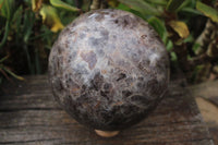 Polished Extra Large Chevron Amethyst Sphere With Smokey & White Crystalline Patterns x 1 From Madagascar - TopRock