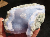 Natural Blue Lace Agate Geode Specimens  x 4 From Malawi - Toprock Gemstones and Minerals 